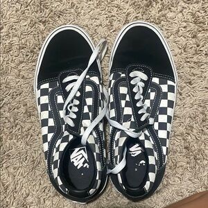Vans Classic Checkered Black and White Shoes